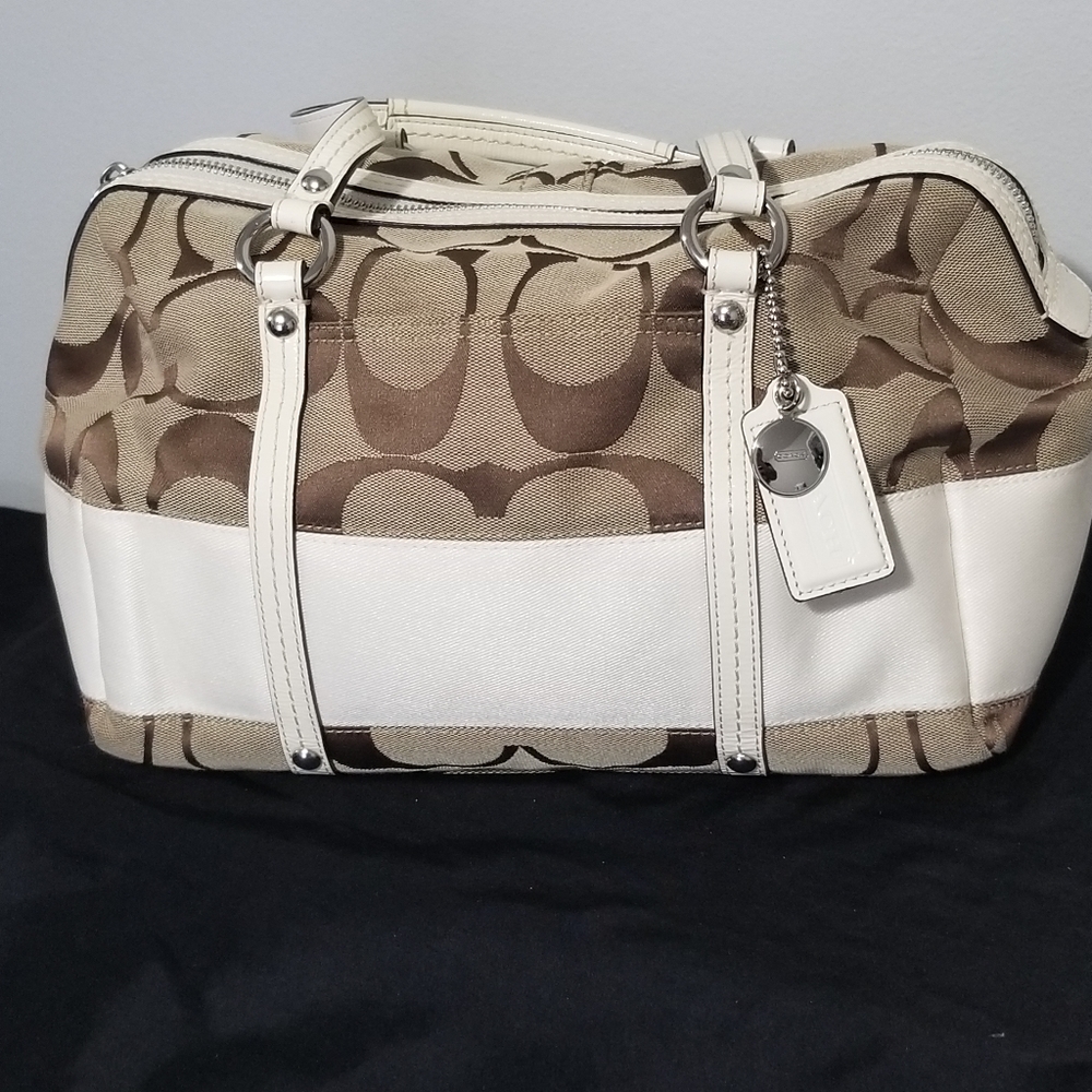Authentic Coach Tan/White Signature